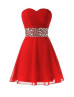 Chiffon Beads Sweetheart Neckline Short Prom Dress 